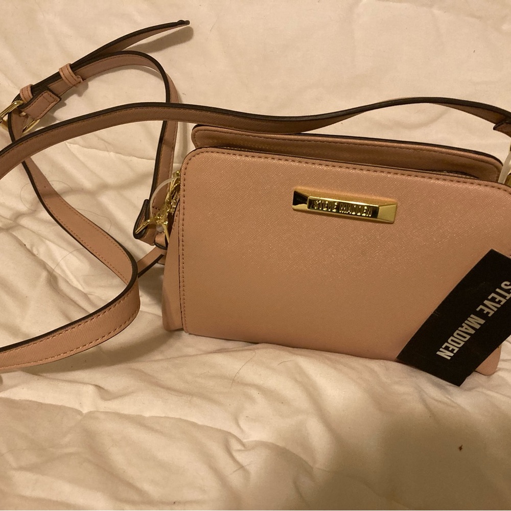 Steve Madden Pink Crossbody Bag with Gold Accents